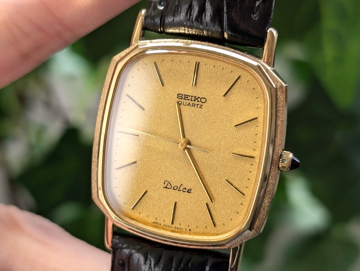 SEIKO Dolce 6030-5550 Gold dial quartz tank Men's Watch SEIKO Dolce 6030-5550 Gold dial quartz tank Men's Watch