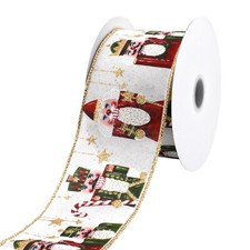 Sparkle Nutcracker Wired Ribbon, 2-1/2-inch, 10-yard