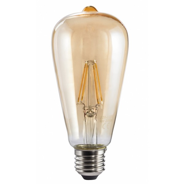 Xavax - 112877 Led-Filament, E27, 400Lm Ersetzt 35W, Vintagelampe, Amber, Warmwe-image