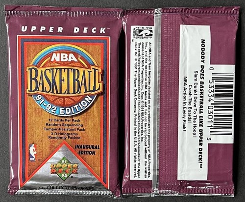 OBERDECK 1991-1992 NBA BASKETBALL 12 KARTEN PACK VERSIEGELT JORDAN, VOGEL, JOHNSON - Bild 1 von 2