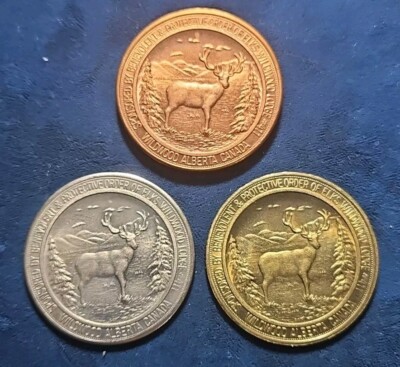 1982 Canada (Lot Of 3) trade dollar Wildwood Alberta Elk, Bingo