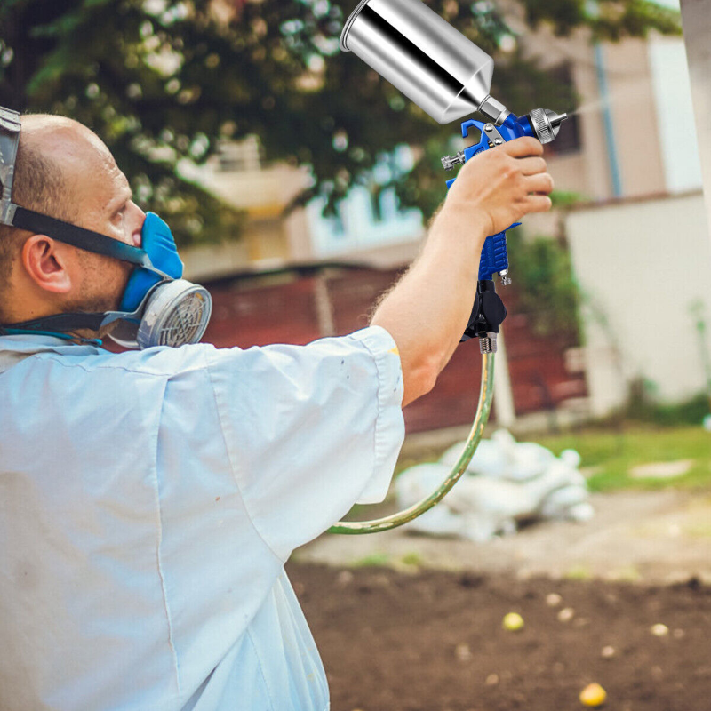 3 HVLP Air Spray Gun Case Kit Auto Paint Primer Topcoat Detail