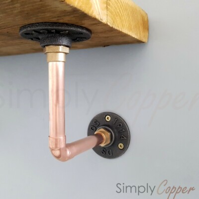 Kupfer Industrie Steampunk Stil Regalhalterung + Gusseisen Wandhalterung 