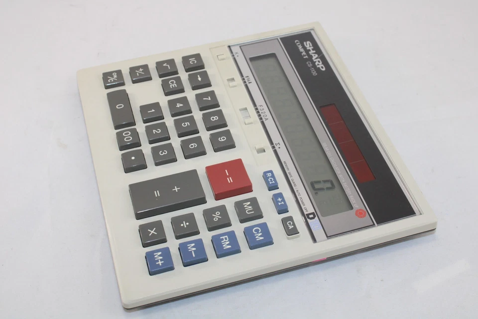 Vintage Sharp Compet CS-1130 Calculator Solar Cell & Battery Desktop Machine - Image 4 of 4