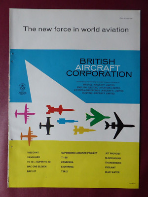 8/1961 PUB 8 SEITEN BRITISH AIRCRAFT ONE ELEVEN VC10 BLOODHOUND VIGILANT AD
