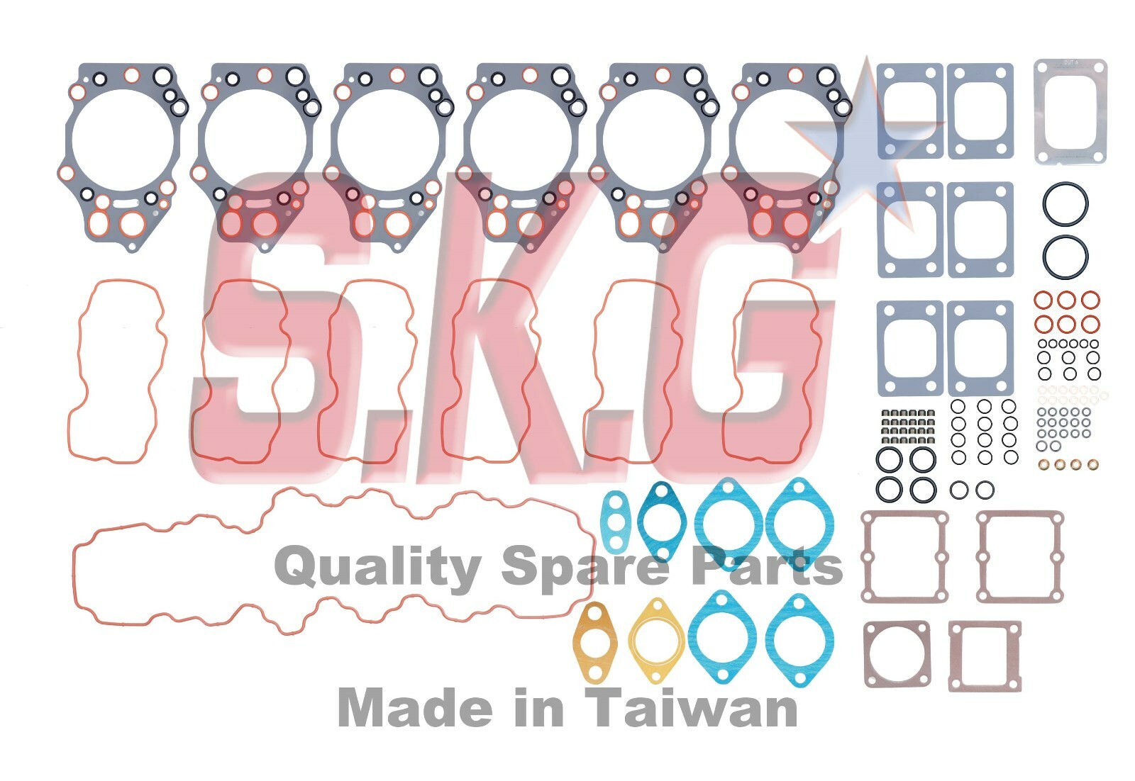 S.K.G. Gasket: 6D140 6212-K1-9901 6212K19901 Full Set for Komatsu 