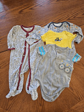 Baby Boy clothes 6-9 months Mixed Brands Lot Of 4 Pajamas Bodysuits