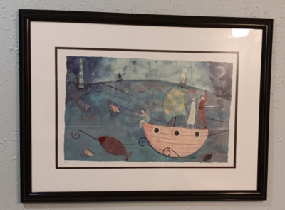 Paula McArdle - Signed - Artist Proof Print- FISHING - Framed | eBay