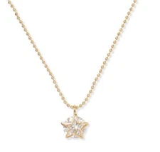 $58 Kate Spade gold tone crystal star mini pendant 17 plus 3" JKB