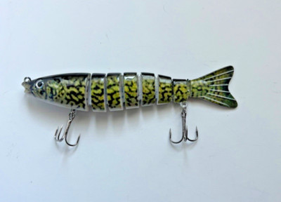 Multi Joint Bait 8-Segment Fishing Lure 5'' Green Swimbait Wobbler Nose Tie D2