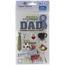 Paper House Production 3D Stickers - DAD - 12 pcs