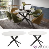 Esstisch Loyd Weiß Schwarz 120 X 76,5 Cm Ausziehbar Vicco