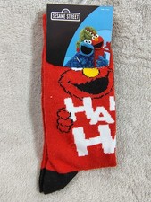Sesame Street Elmo Crew Socks Unisex Shoe Size 8-12 NWT