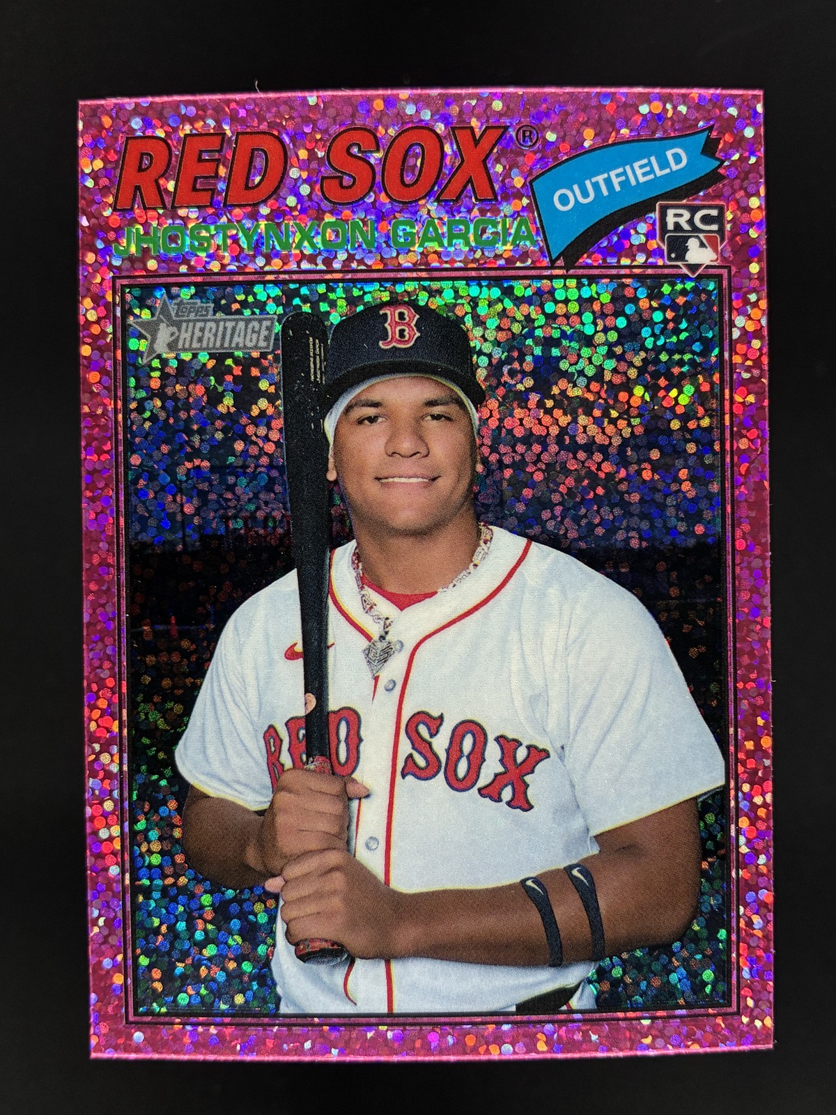 2026 Topps Heritage Jhostynxon Garcia #112 Red Sox RC Chrome Pink Sparkle