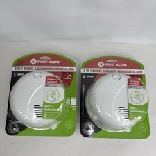 2 First Alert 2-in-1 Smoke & Carbon Monoxide Alarm Wired Voice Location Alert