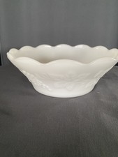 Indiana Milk Glass Vintage Colony Harvest Grape Fruit Serving Bowl 8.5 in.