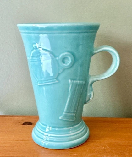Fiesta Turquoise Cappuccino Mug  Fiestaware Tall Coffee Cup Pedestal Latte 21oz
