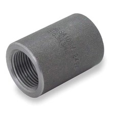 Zoro Select 1Mna6 Coupling Coupling, 1-1/4" Pipe, Fnpt, Black Forged Steel,,