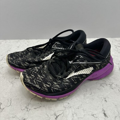 Brooks Launch 5 Women's Size 7 Black Purple Running Shoes Sneakers Gym Outdoor