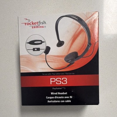 Rocketfish RF-GPS3007 PS3 Gaming Headset USB Black 15ft Adjustable Volume Mute