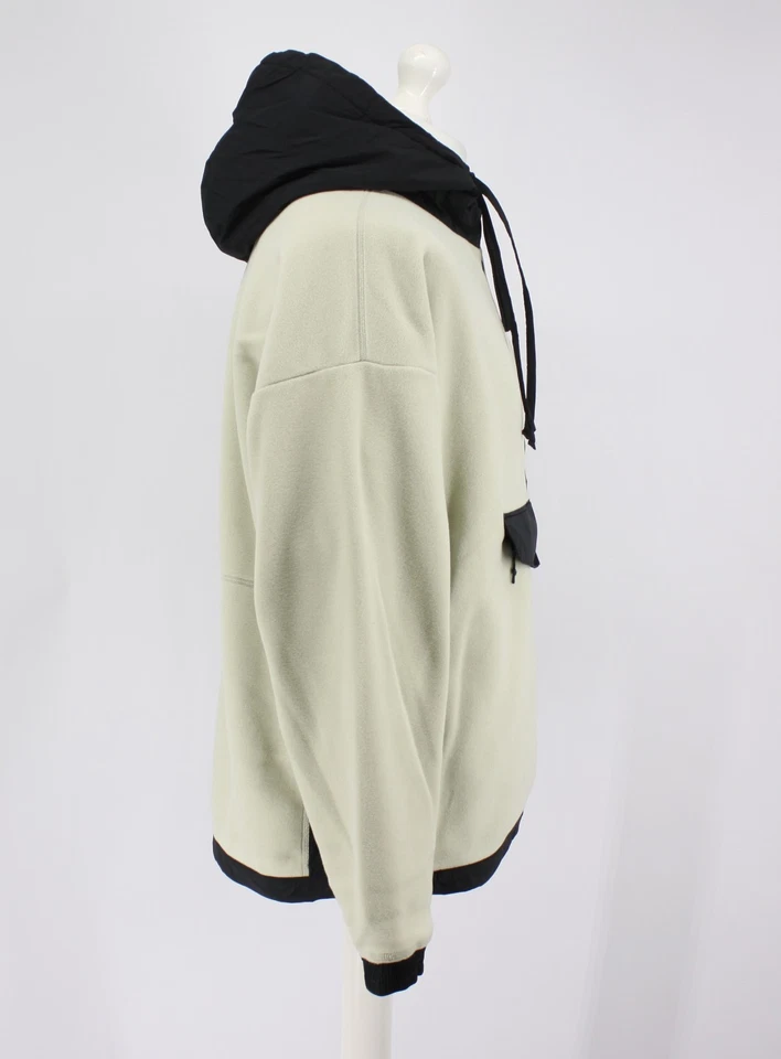 HOLDEN MENS HOODED FLEECE ANORAK 1/2 ZIP UK M CANVAS BEIGE BLACK RRP £197 IR - Image 3 of 4