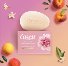 Caress Daily Silk White Peach  Orange Blossom Moisturizing Bath Bar 16 Count