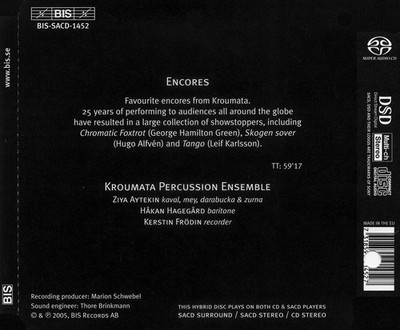 KROUMATA PERCUSSION ENSEMBLE KROUMATA ENCORES NEW SUPER AUDIO HYBRID CD