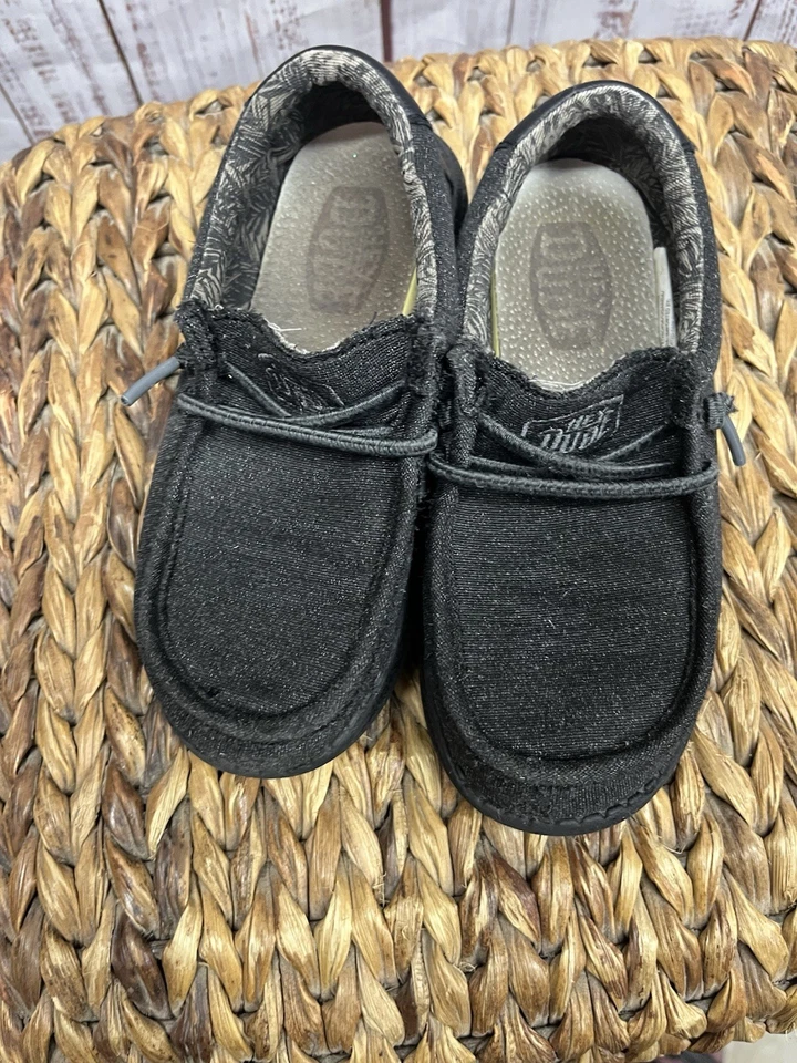 Zapatos deportivos Hey Dude Wally para niños talla 12 grises para caminar cómodos sin cordones Foto 2 de 4