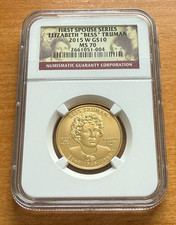 US 2015 W Gold 1/2 oz $10 NGC MS70 First Spouse Series - Elizabeth Truman