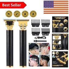 Professional Beard Trimmer with USB-C Charging & LCD Display - 4 Limit Combs