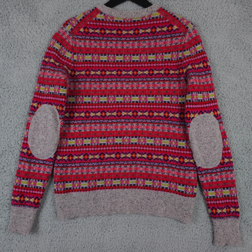 Женский свитер Brooks Brothers маленький красный Fair Isle шерстяная смесь мериноса нашивка на локоть - Изображение 2 из 4