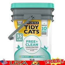 Unscented Clumping Cat Litter W/ Odor Control Activated Charcoal Low Dust 35lbs