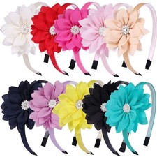 WANYU 10 Pcs Flower Bow Headbands For Girls,Toddler Headbands Chiffon Floral ...