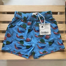 NWT Kate Quinn 2T Relaxed Short Blue Snail Pocket Forest Bamboo Limited Edition