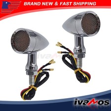 Motorcycle LED Turn Signal Lights Chrome For Sportster XL 1200 883 Iron USA