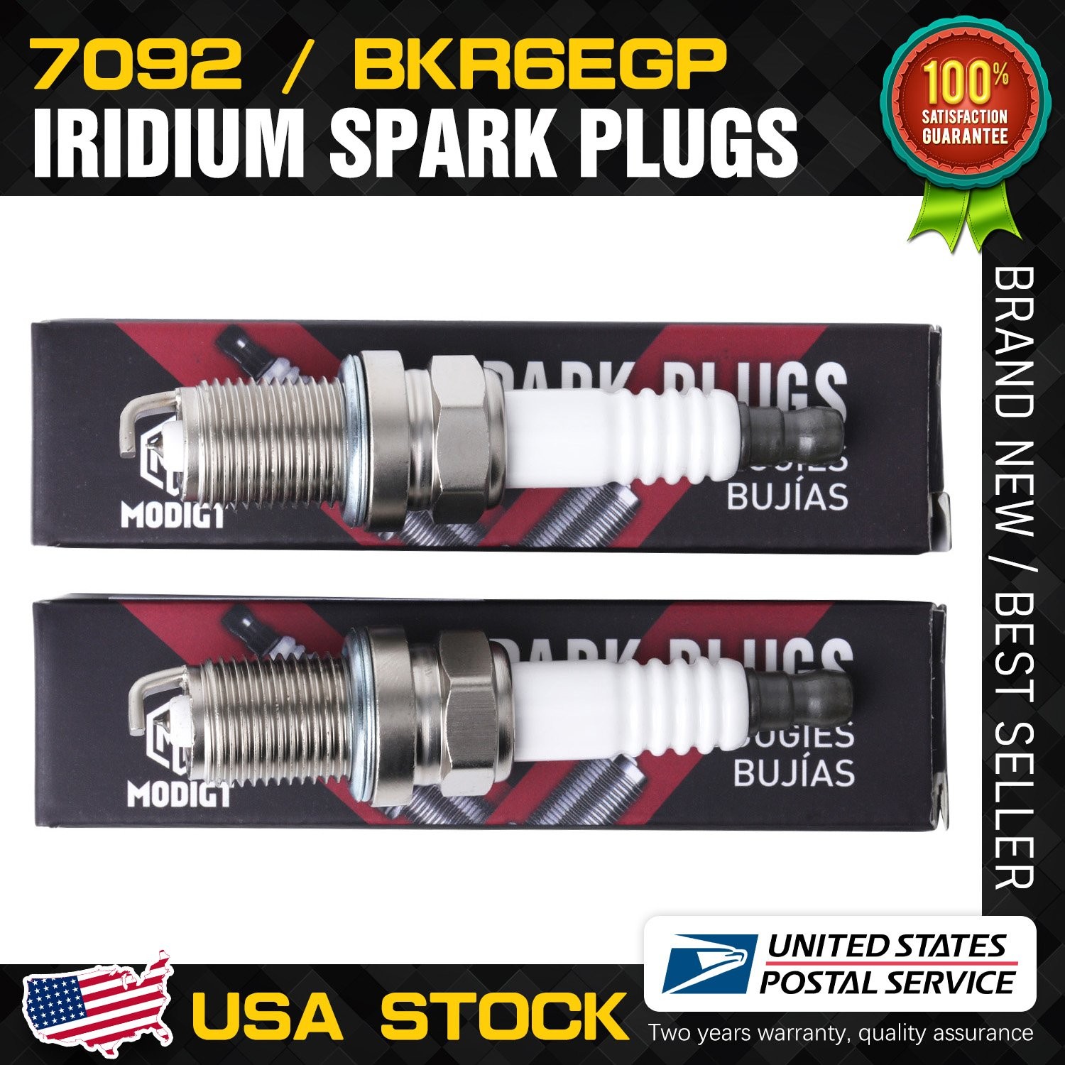 2 x For NGK BKR6EGP 7092 Iridium Spark Plug for Toyota BMW Chevy Mitsubishi