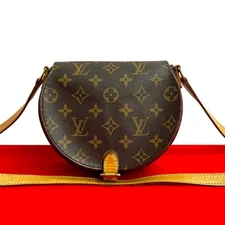 Louis Vuitton Tambourin Monogram Leather Shoulder Bag Women Brown One Size
