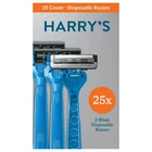 Harry's Disposable Razors 25ct 3 Blade Razors Lubricating Strip Pivoting Head