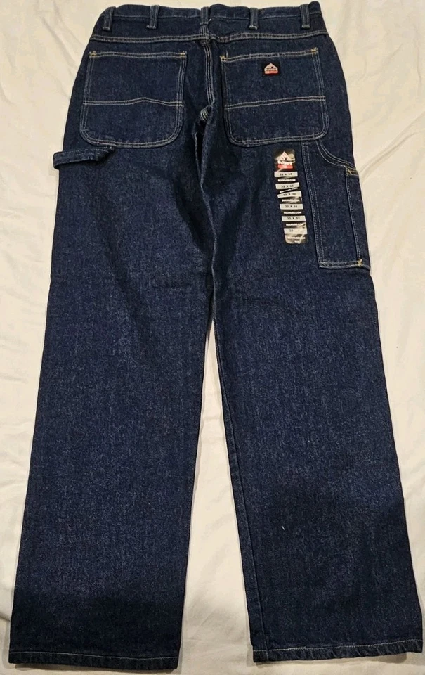 Pantalones de mezclilla de trabajo BULWARK FR PARA HOMBRE resistentes al fuego PEJ8DW1 lavado oscuro 32 X 32 (4) Foto 4 de 4