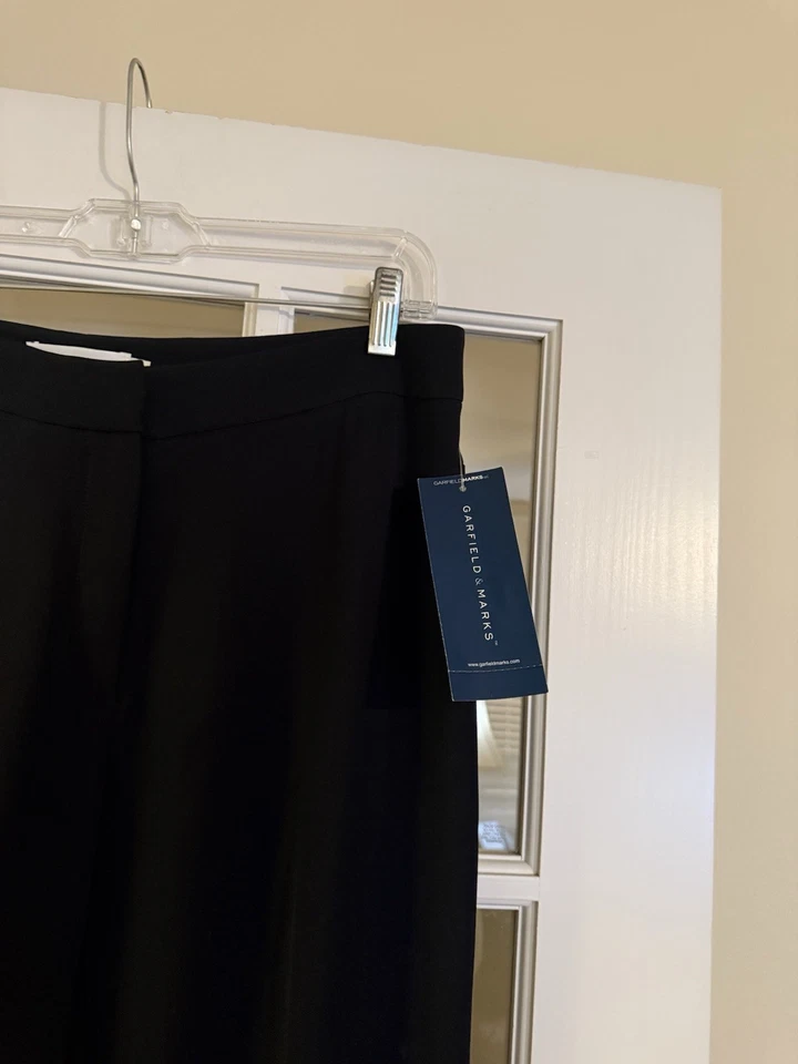 NWT Garfield & Marks Black Womens Straight Leg Dress Pants Size 8 USA $198 - Image 2 of 4