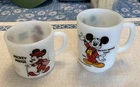 VTG Mickey & Minnie Mouse AND Mickey Pepsi Anchor Hocking Milk Glass Mug (READ)