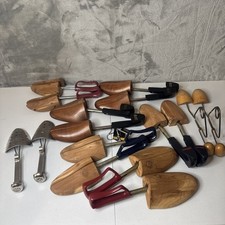 Lot of 8 Pair Wooden Plastic Shoe Trees Various Sizes Adjustable Allen Edmonds