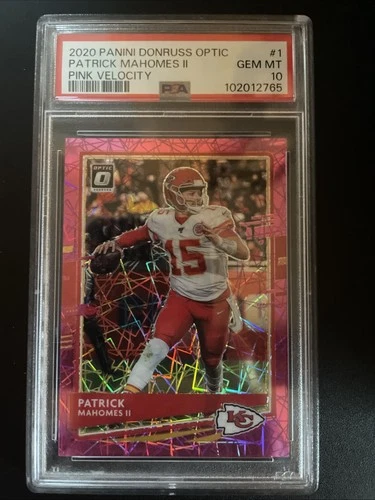 2020 Panini Donruss Optic Patrick Mahomes II #1 Pink Velocity Prizm /79 PSA 10