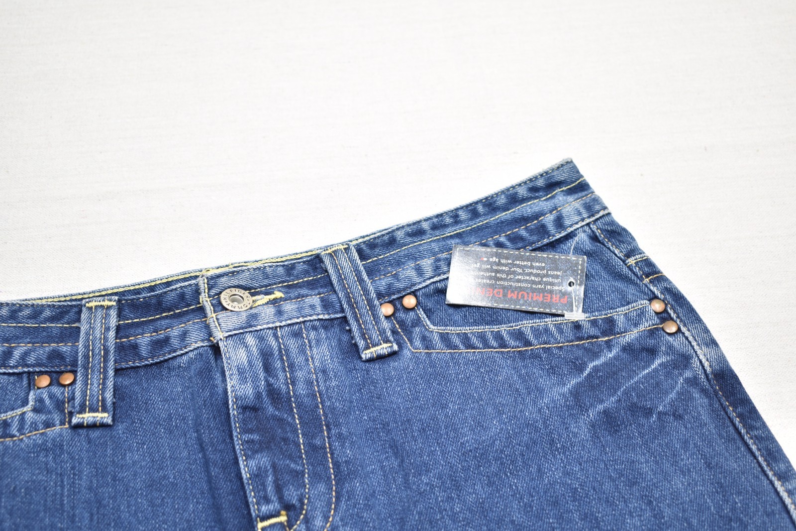 Tommy Hilfiger Women Size 6 Blue Denim Mini Skirt Premium Cotton Dark Wash NWT thumbnail 4