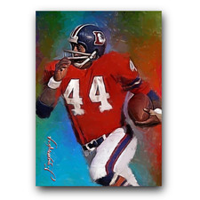 Floyd Little #4 Art Card Limited 26/50 Edward Vela Signed (Denver Broncos)