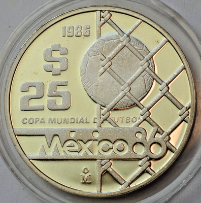 Mexico 25 Pesos 1986, FIFA World Cup 1986 in Mexico, Silver coin