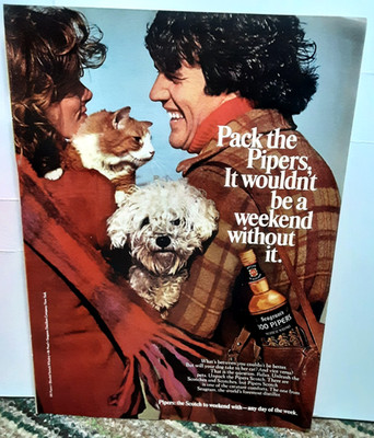1974 Seagram s 100 Pipers Scotch Ad Vintage Liquor Print Advertisement
