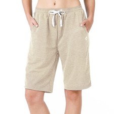 Women's Active Fitness Yoga Shorts - Beige Large