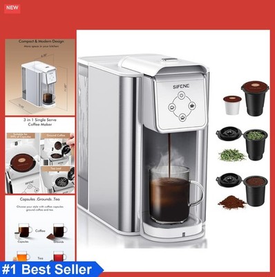 Single Serve Coffee Maker 3 in 1 K Cup Compatible Ground Coffee Tea 50oz Auto