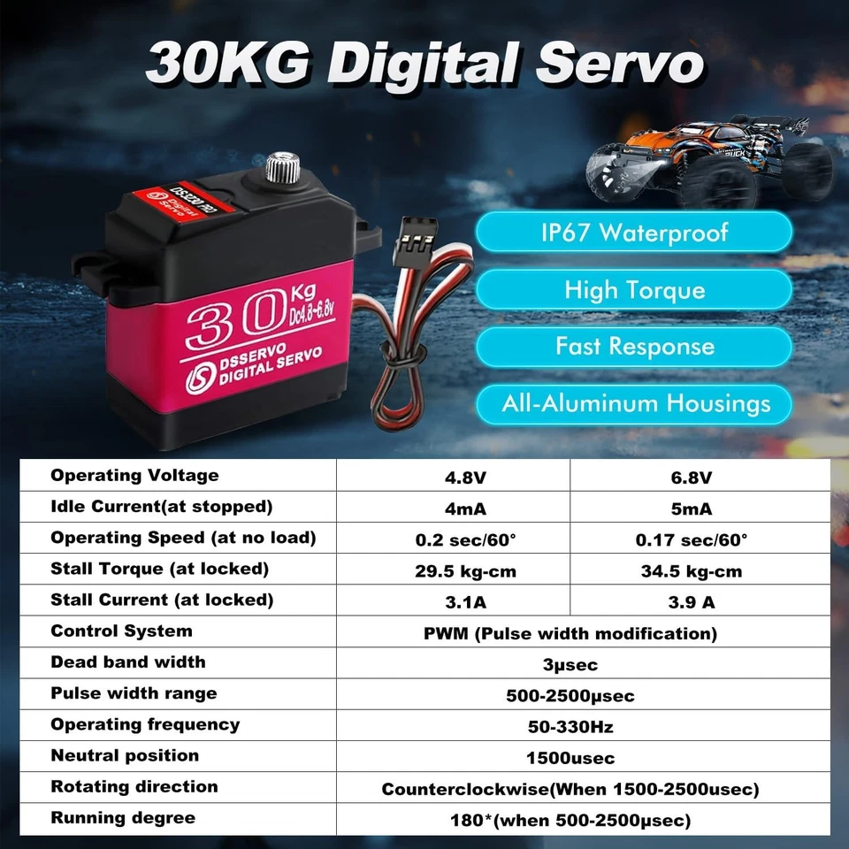 RC Servo 30kg Digital High Torque Parts for 1/10 Scale Cars &...  - Image 4 of 4
